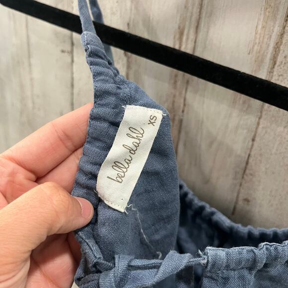 Bella Dahl Womens Size XS Blue Star Print 100% Linen Romper Spring Summer - Picture 4 of 7